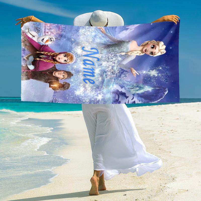 Personalized Frozen Magic Adventure Beach Towel Microfiber Beach Towel Thin Absorbent for Beach Swimming Yoga Bath Sports. 0910197