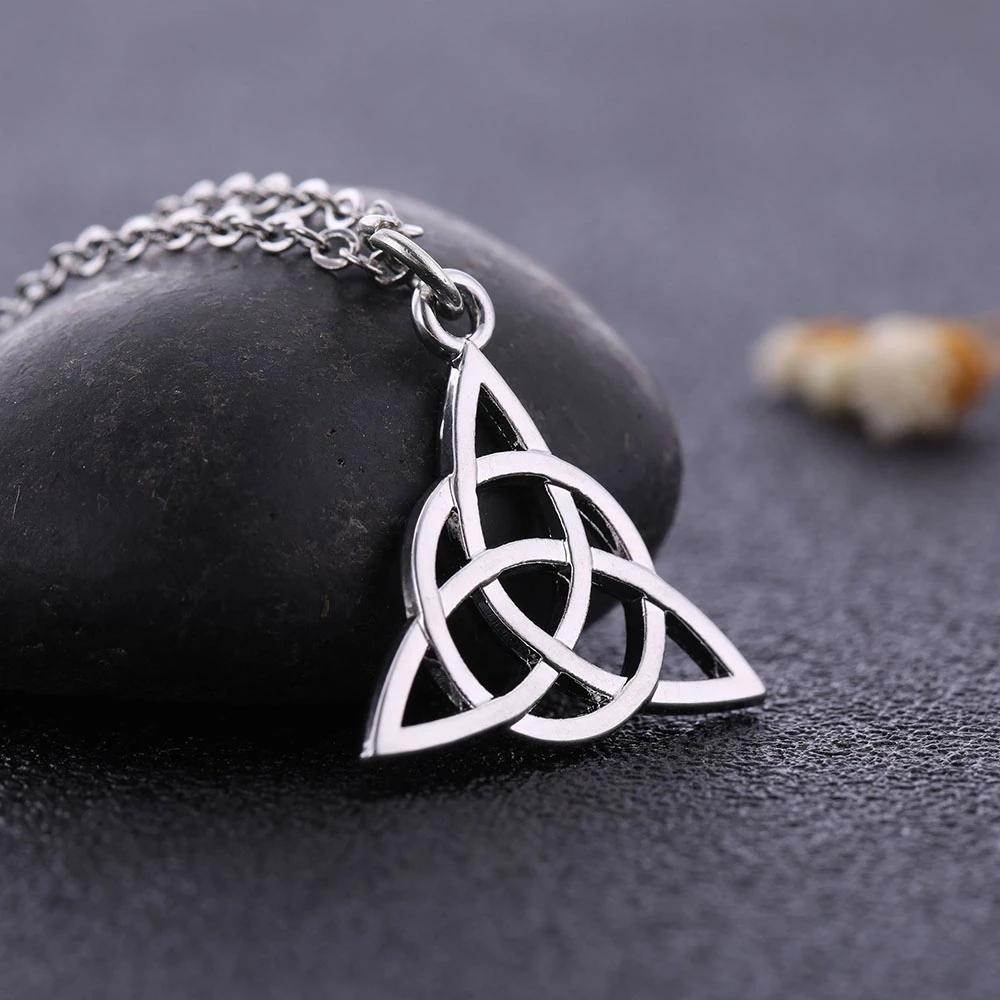 Teamer Witch Knot Pendant Necklace For Women Viking Irish Celticss Knot Magic Wicca Necklaces Jewelry Valentine Gifts Wholesale