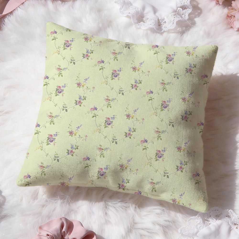 Solid Color Patchwork Floral Cushion Cover Premium Comfort Reversible Pillow Cove Two in One Design for Any Room Car Interior