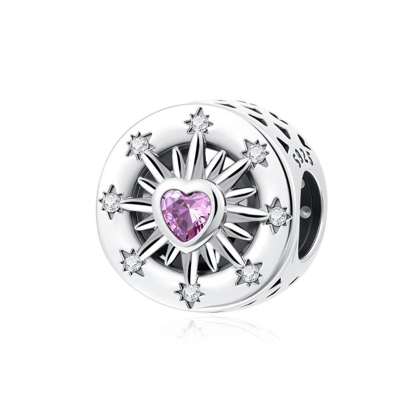 New Hollowed Out Heart-Shaped Charm Bead Fits Perfectly With Original Decorative Bracelet Women'S Jewelry Amulet Copper