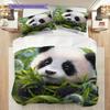 Panda Pattern Bedding Quilt Set Quilt Cover Pillowcase Home Decoration Birthday Gift (1 * duvet cover + 2 * pillowcase, without core)