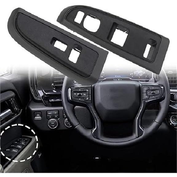 2pcs Car Power Window Switch Cover Bezel Front Left Right Compatible with Chevrolet/Silverado/GMC Sierra 1500 2500 3500 2004-2007 LHD,Power Window