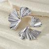 CCB Big Ginkgo Leaf Golden Stud Earrings for Women Simple Versatile Personality Exaggerated Smooth Creative Jewelry Girl Gift
