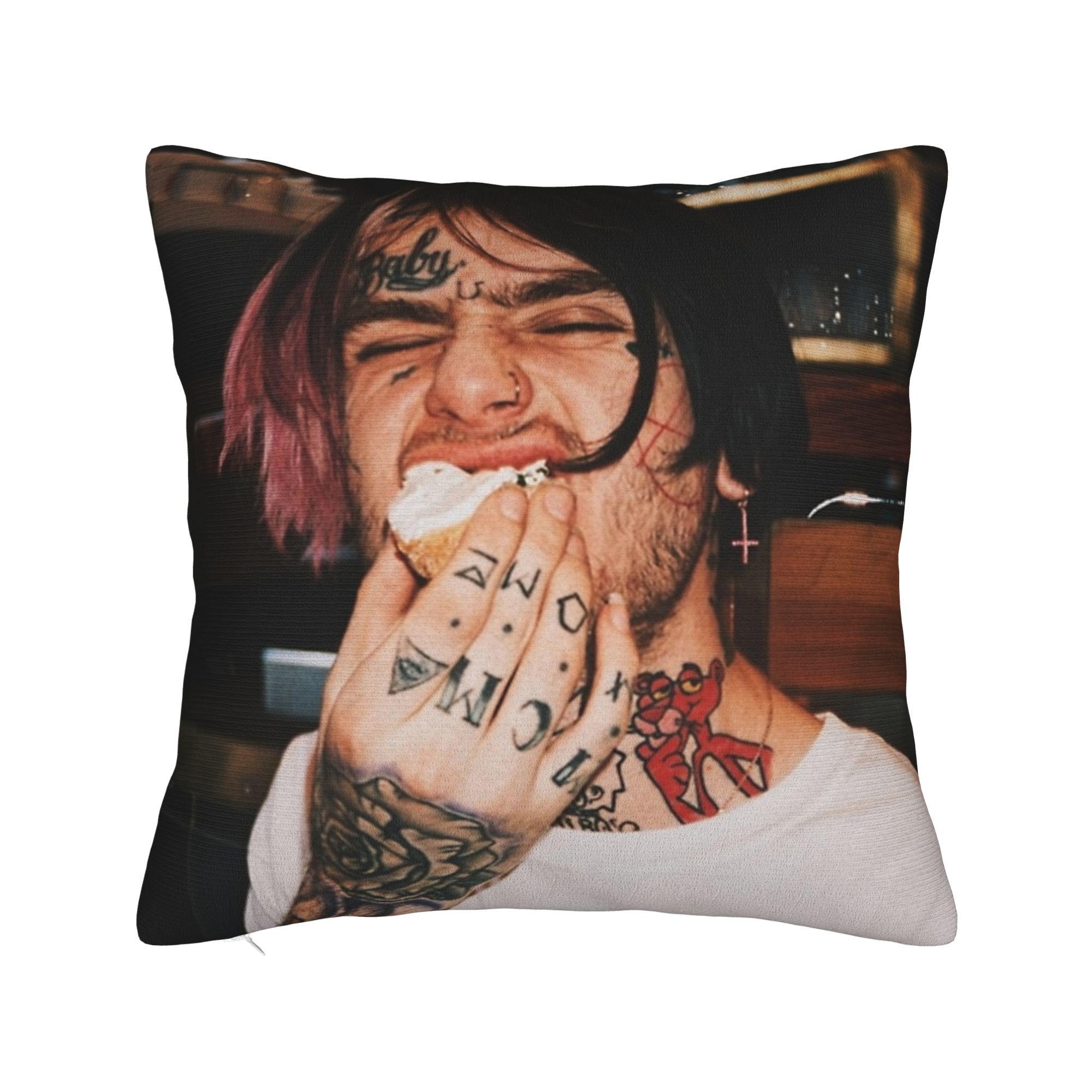 

Lil Peep Star Shopping Lyrics Signed Photo Pillowcase Soft Fabric Cushion Cover Decor Throw Pillow Case Cover Home Zippered 18 30x30cm 12x12in