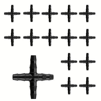 15 Stück universeller 4-Wege-Widerhakenverbinder: Perfekt für Tropfbewässerungssysteme mit 4/7-mm-Wasserrohren!