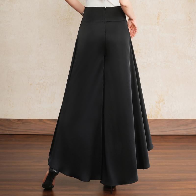 Women's High Waist Ruffle Wide Leg Pants – Flowy Maxi Palazzo Trousers (Size 27-33)
