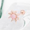 Rose Coral 14K Rose Gold Pin Gold Needle Flower Stone Piercing Jk355