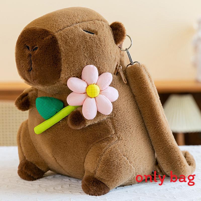 Cute Flower Capybara Burger French Fries Rabbit Decorative Backpack Plush