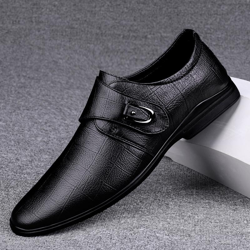 Fashion New Spring Autumn Men Oxford Shoes Fashion Mens Casual Leather  Shoes Lace-up Formal Business Wedding Dress Footwear Derby Shoe