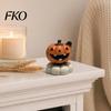 Indoor Halloween Ornaments Spooky Figurine, Small Resin Rotating Ghost Skull Pumpkin Gravestone Fall Farmhouse Decor Statue, Collectible Tabletop