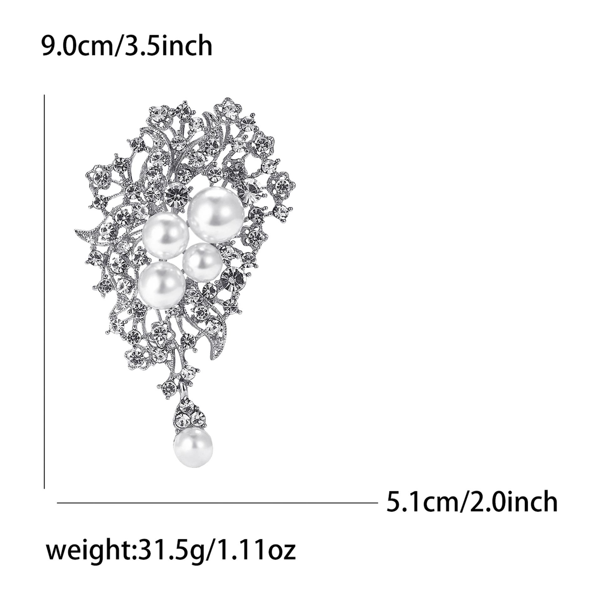 

Креативная ретро-брошь-подвеска из сплава со стразами и жемчугом, высококачественная универсальная женская одежда, ювелирное украшение-булавка для корсажа