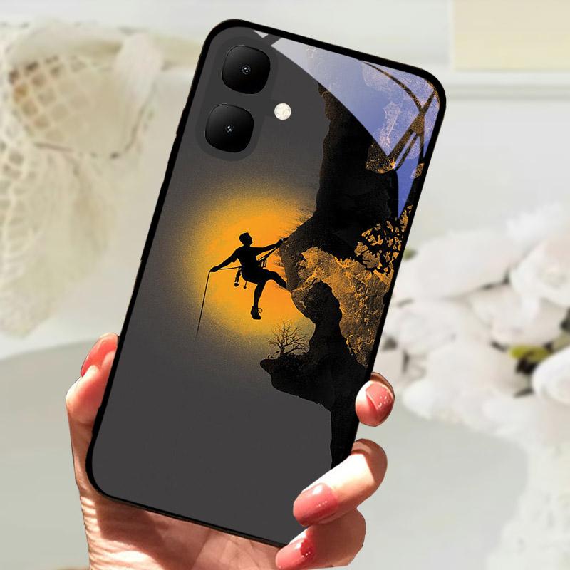 Etui Na Telefon Dla Infinix Smart 10 Odporne Na Wstrząsy Pokrowce Hartowane Szkło Tylna Pokrywa Dla Tecno Pop 10 KM4 Smart10 X6725 Ochrona Aparatu