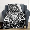 1PC Skull Mandala Art Blanket, Throw For Sofa, Bed, Travel, Camping, Livingroom, And Bed, Printing Blanket With Soft And Warm Fabric Yy250918175