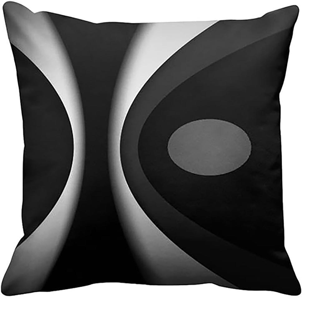 Black and White Geometric Pattern Pillow Covers Set of 4 ,,sofa and Chair Cushion Covers, Home Bedroom Room Decoration