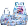 3Pcs/set Anime K-Pop Demon Hunters Printed Backpack Handbag Pencil Case for Teenager Student Bookbag Schoolbag Women Large Capacity Waterproof Bag