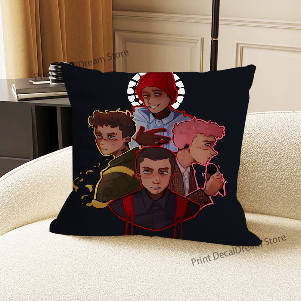 T-Tyler J-Josh J-Joseph D-Dun Printed Pillow Cover Cushion Case Simple Sofa Pillow Case No Pillow Core
