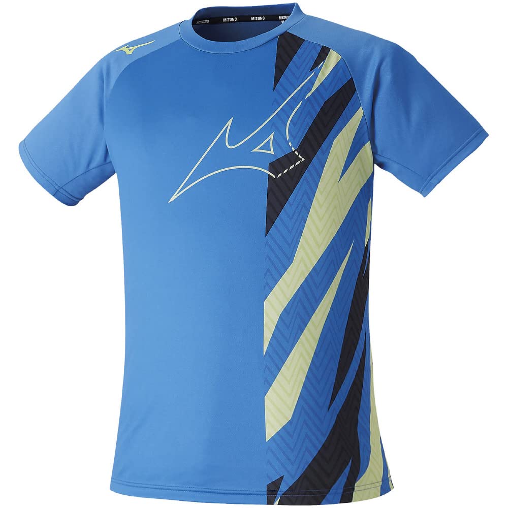 

Mizuno Tennis Practice Dynamotion Sonic Size S Shirt, Moisture-Wicking, Quick-Drying, Fit, 62JA2010, Blue,