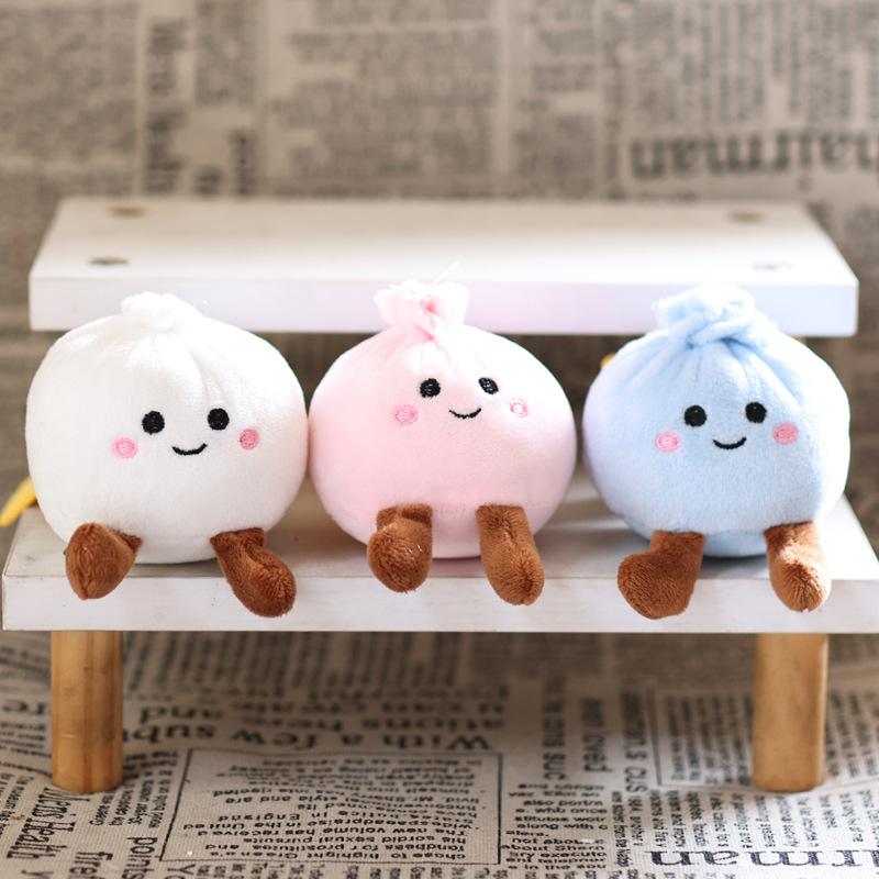 1Pcs Little Bun Keychain Doll Plush Toy Mini Couple Backpack Pendant Doll Decoration Girl'S Gift Diy Accessories