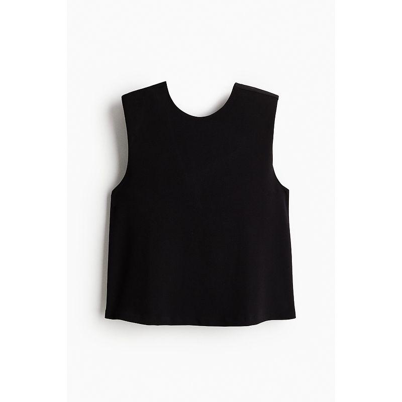 

[Серия Zhizhen] HM Женская одежда Майка Драпировка Свободный Тяжелый Круглый вырез Комфортный Жилет 1259302 Black 165/96