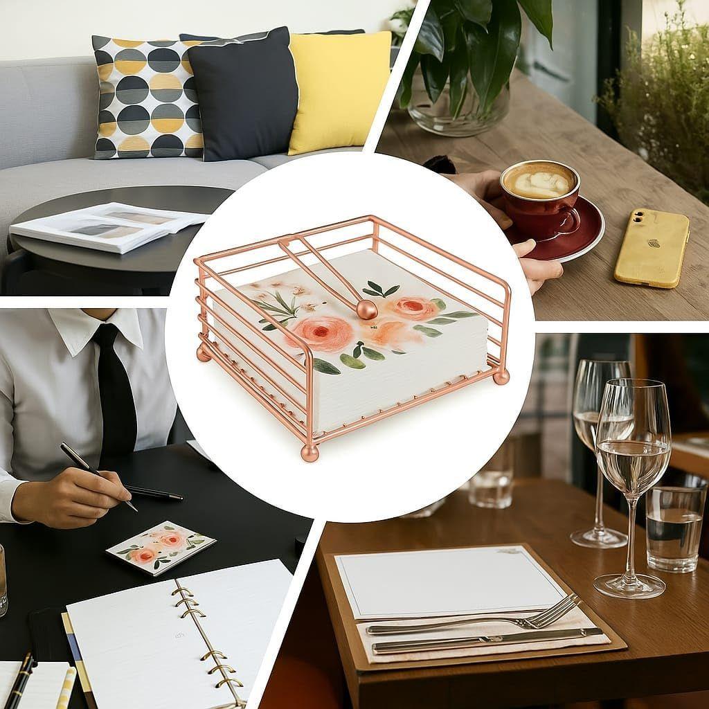 CentraLit Serviettenhalter für Esstisch - mit beschwertem Arm - Moderner Taschentuch-Organizer Taschentuchrollenhalter für Küche,