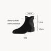 Fashion NEW Fall Shoes Women Sheep Suede Ankle Boots Round Toe Chunky Heel Boots for Women Winter Mature Women Boots Zipper Modern Boots