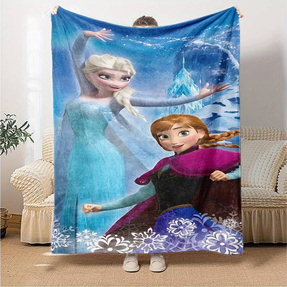 1 stuks Elsa Frozen deken Lichtgewicht Flanellen Plaid voor Bank Bed Reizen Kamperen Woonkamer Kantoor Bank Stoel