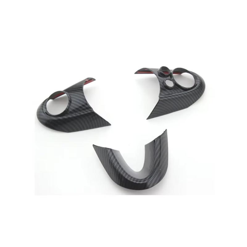 For BMW MINI Cooper F54 F55 F56 F57 F60 ABS Carbon Texture Car Steering Wheel Panel Frame Stickers Cover Trim Accessories
