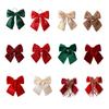 Velvety Bows Shape Ornament For Holiday Tree Decoration Decorative Accent Christmas Hanging Wreath Bowknot