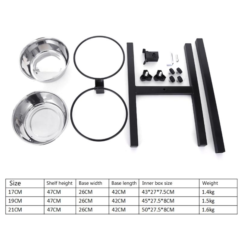 Dog Food Bowls Stainless Steel Spill-proof Dog Bowl Raised Dog Bowl Stand 2 Dog Food Bowls for Food and Water Durable