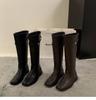 Thick Heel Korean Version Straight Boots Women's Shoes 2025 New Autumn and Winter Black Locomotive Boots Medium Tube Knight Boots