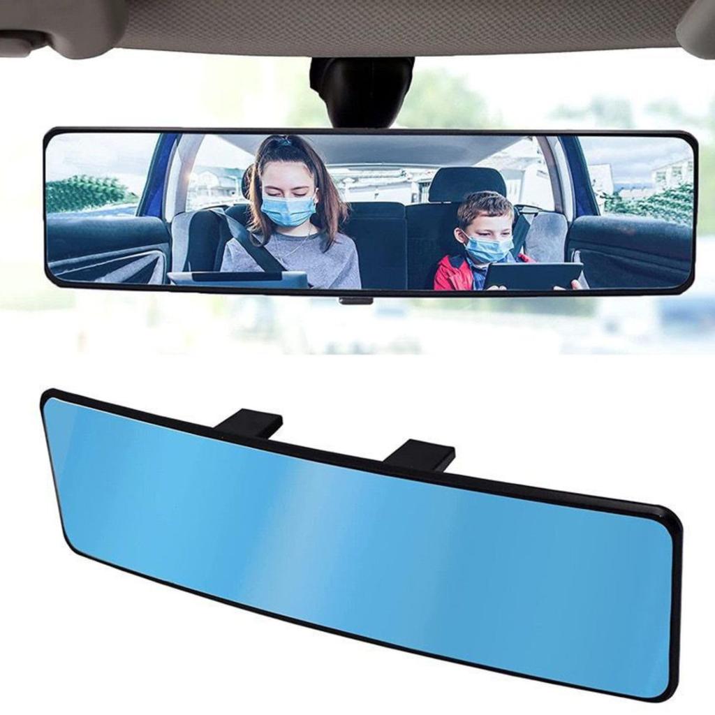 HOTQ Blue Curved Rearview Room Rear Seat and Rear View Car Rearview Suction Cup Aftermarket Mirror, Mirror, Mirror, Visibility, Mirror, Type, 300mm,