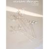Copper Wire Handmade Beaded Sparkling Hairpin Accessories with Opal, Simple European and American Style Hair Flower for Outdoor Weddings