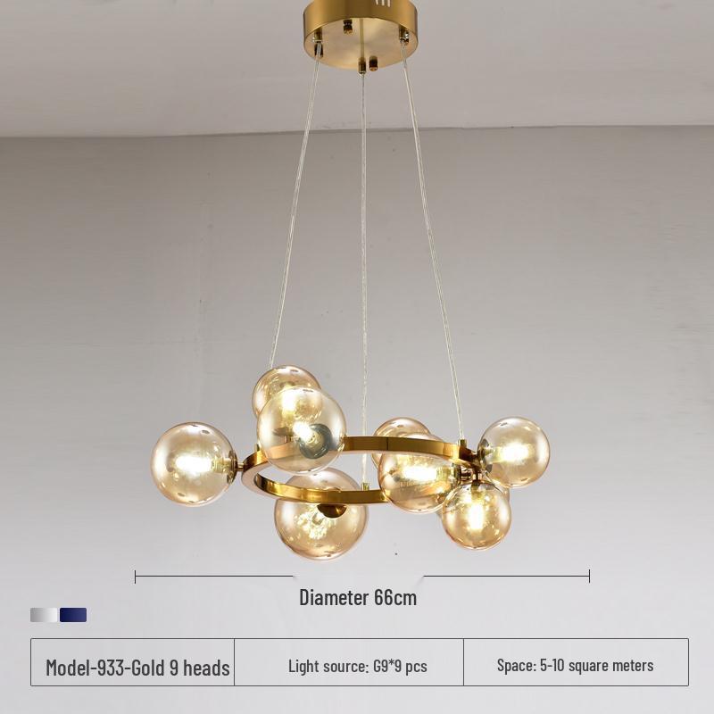 Nordic Modern Minimalist Magic Bean Art Glass Chandelier for Restaurant, Bedroom, or Showroom