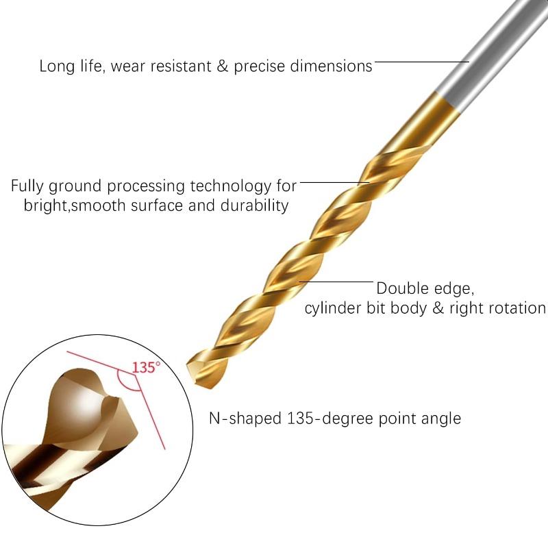 13-52x Twist Electric Drill Bit for Metal Hole Cutter Grooving Drills Saw Carpenter Woodworking Drilling Power Tools Accessories