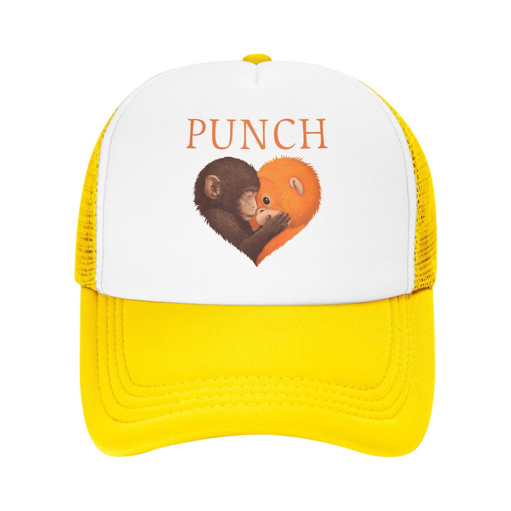 Punch Monkey Süße Netz-Baseballkappe Unisex Damen HipHop Sonnenhüte Dad Hat Verstellbare Snapback-Kappen Sportkappe Sommer Trucker-Kappe
