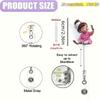 2D Flat Acrylic Cartoon Nurse & Doctor Card Holder, Retractable Badge Reel, Hospital ID Badge & Chest Pin for Doctors & Nurses