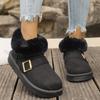 Comemore Thick Bottom Snow Boots Women Winter New Velvet Thickened Warm Round Head Ankle Boots Casual Flat Plush Cotton Shoes