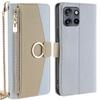 For Motorola Edge 50 Neo 5G Case Mirror Wallet Leather Phone Cover with Chain Shoulder Strap