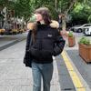 Big fur collar hooded short down cotton-padded jacket for women's winter small people to keep warm, waist and thin cotton-padded jacket