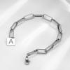 Minimalist Letter Titanium Steel Bracelet with Initials Stainless Steel Bracelet