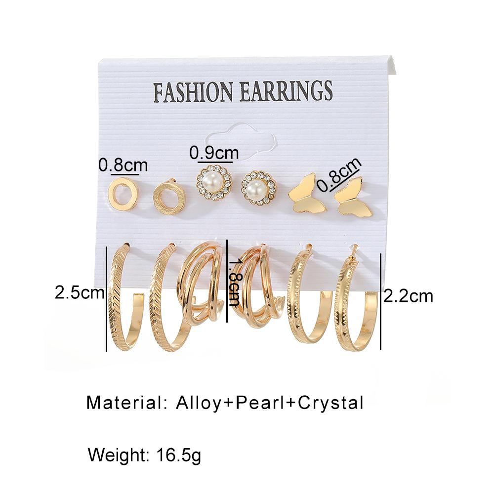 Yapay İnci Kelebek Küpe Mizaç Moda Charm Moda Küpe Aksesuarları Küpe Seti