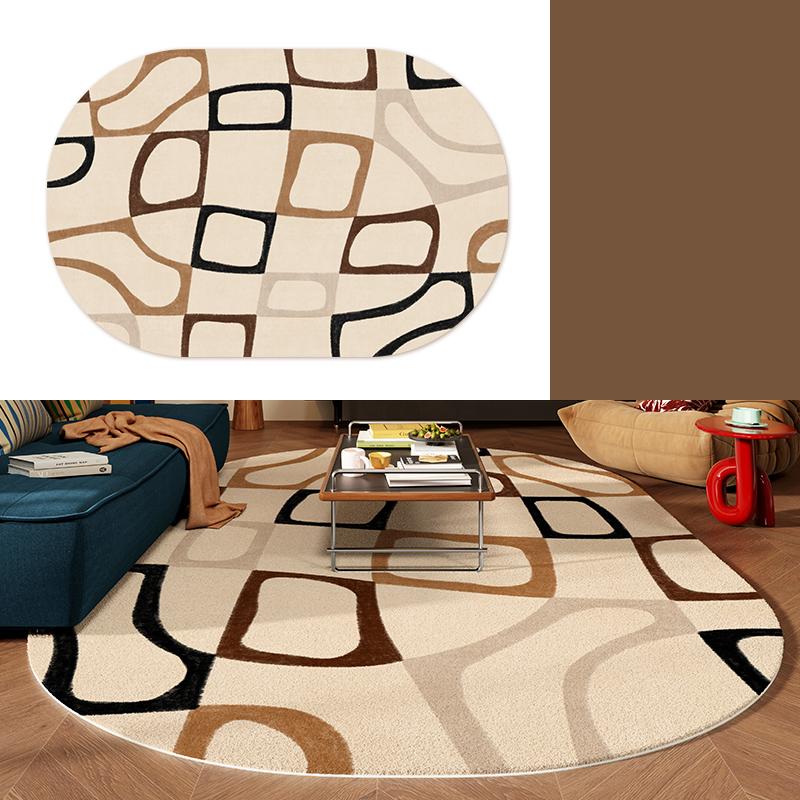 Irregular Non-slip Living Room Carpet Sofa Coffee Table Rug Machine Washable Soft Bedroom Rugs Retro Home Decoration 50x80cm
