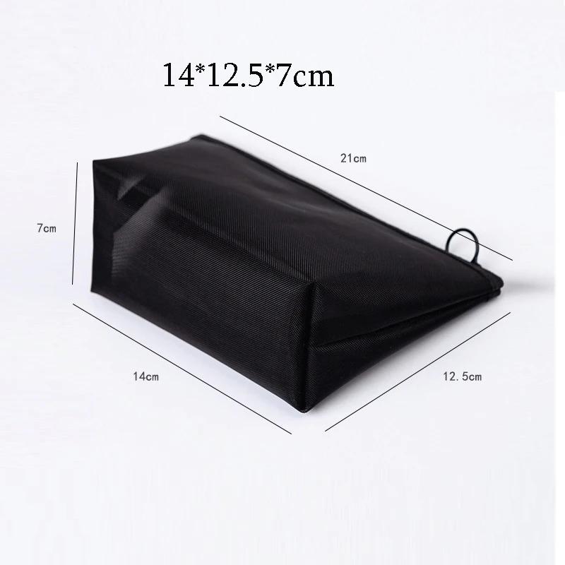 Bolsa Cosmética Transparente de Malha Portátil Estojo de Maquilhagem Feminino Viagem Zíper Organizador de Maquilhagem Lavável Necessaire Bolsa de Armazenamento de Beleza Necessaire