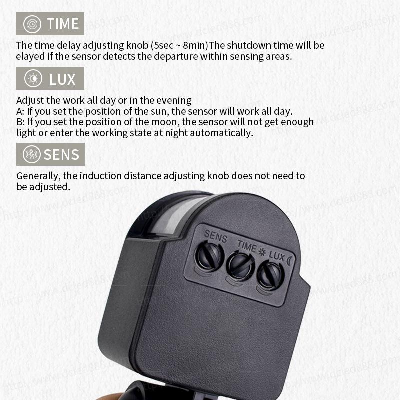 Adjustable 180° PIR Motion Sensor Detector