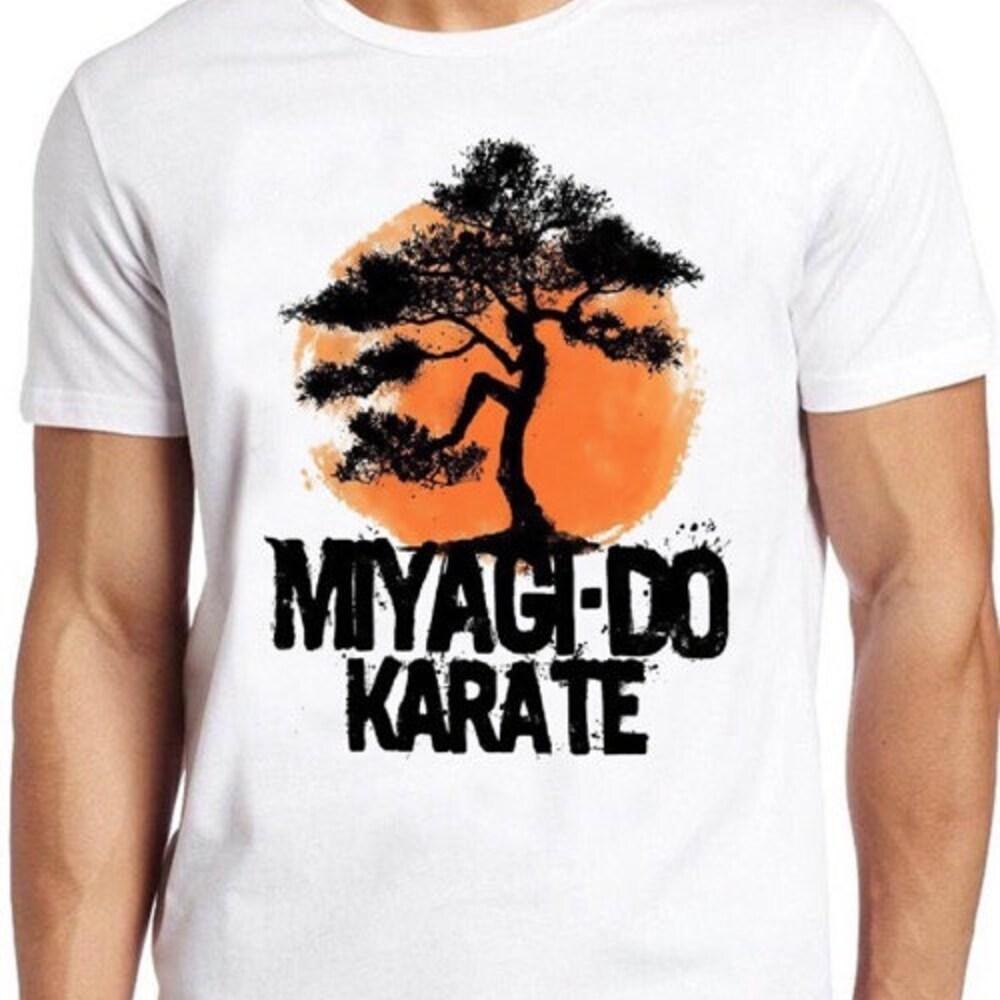 

Футболка 230GSM 100% хлопок футболка Miyagi Do каратэ-ребенок 80-х боевые искусства спорт фильм крутая подарочная футболка 2291 XS белый