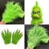 Christmas Grinch Gloves Terrifying Green Monster Costume Accessories