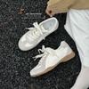Leather Retro Inner Height Increase German Training Shoes Women's 2025 New Versatile Casual Sports Shoes Color Matching Forrest Gump Shoes Board Shoe
