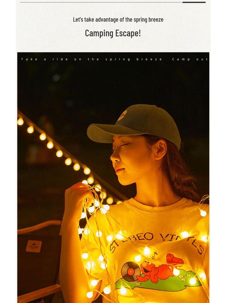 Canopy Tent Solar LED Star Lights for Outdoor Camping & Holiday Decorations