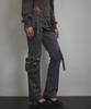 Bunteu Cargo Strap Pocket Pants (Charcoal)
