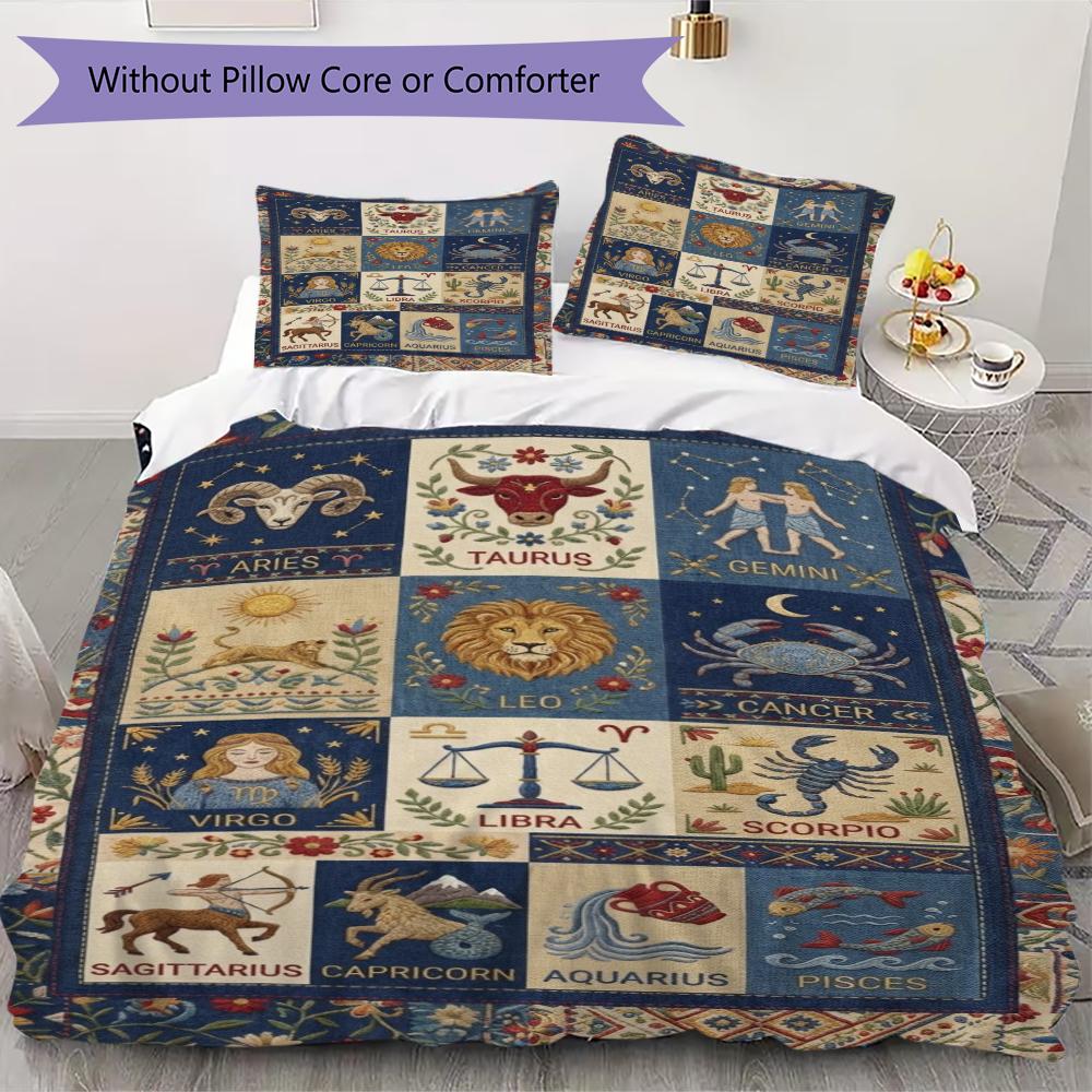 Sternbilder Muster Bettwäsche Steppset Steppdecke Kissenbezug Heimdekoration Geburtstagsgeschenk (1 Bettbezug + 2 Kissenbezüge (ohne Füllung))150